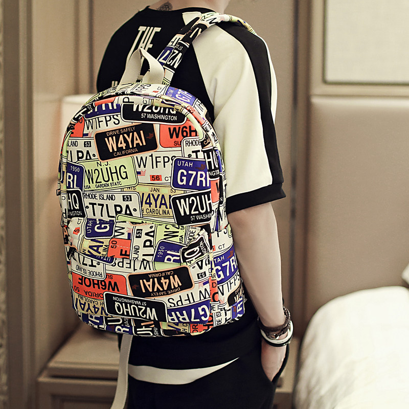 Backpack trend Japan and South Korea fashion street knapsack junior middle school Student Backpack canvas Leisure bags letterin the Leather/Lady bags/Men's bag, Backpack  category - from Buy2taobao.com to provide professional Taobao agent buy service
