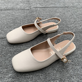 跨境新款 单鞋 温柔风方头玛丽珍鞋 女简约百搭后空低跟显瘦优雅款