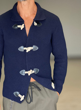 2026新款欧美毛织衫外套男装复古拉链男士上衣