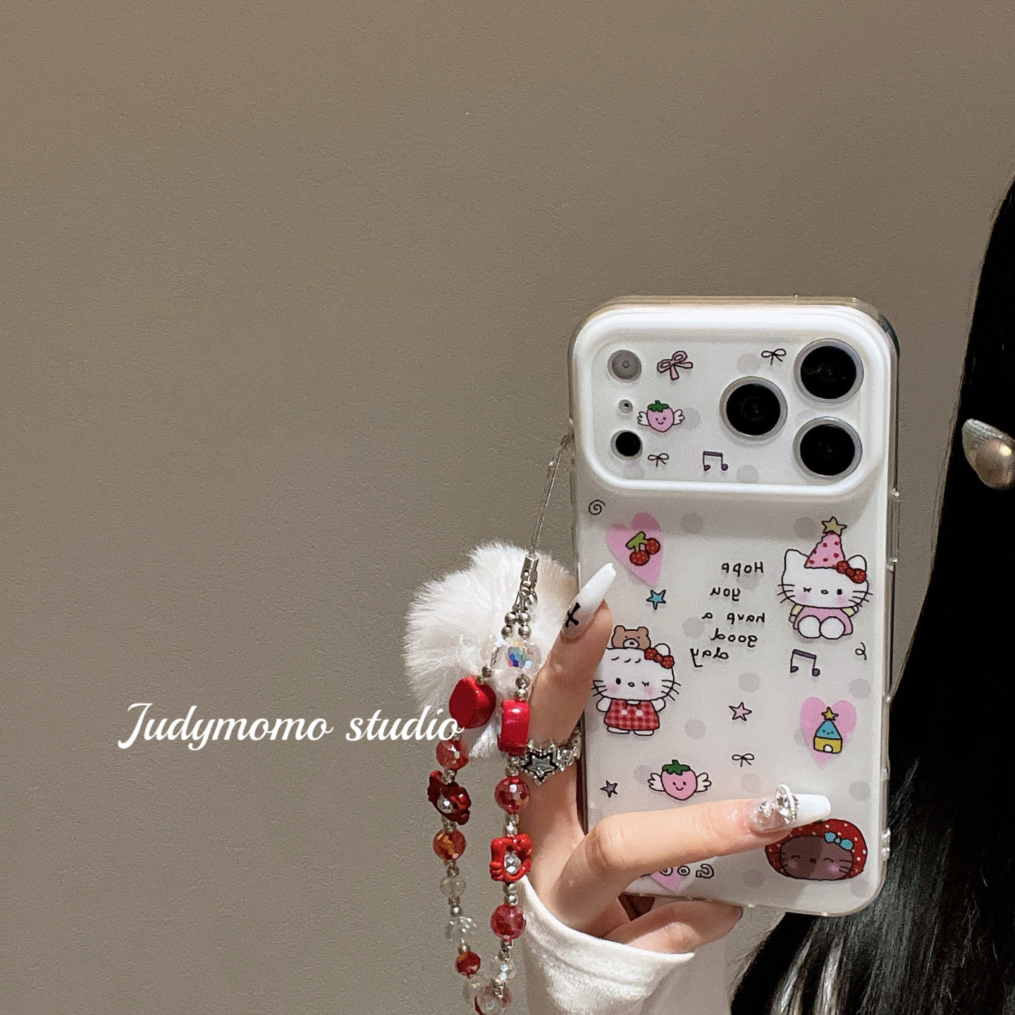 古早少女感ins白KT全包精孔适用17promax手机壳iPhone16苹果新款17pro毛球挂链15可爱14pro防摔套,3C数码配件,手机保护套/壳,淘宝优惠券,粉丝福利购,淘宝优惠卷