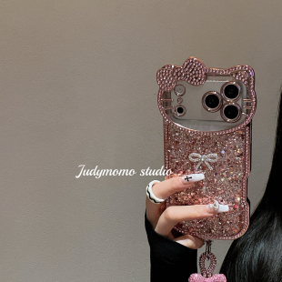 ins高级感公主粉亮片闪闪滴胶适用iPhone17promax手机壳16苹果新款 17pro防摔全包15少女挂绳14