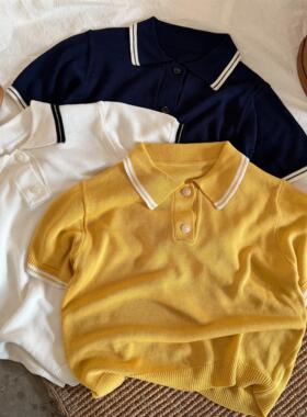 2026夏季新款儿童短袖韩版冰丝polo衫男女童洋气亲肤翻领百搭上衣