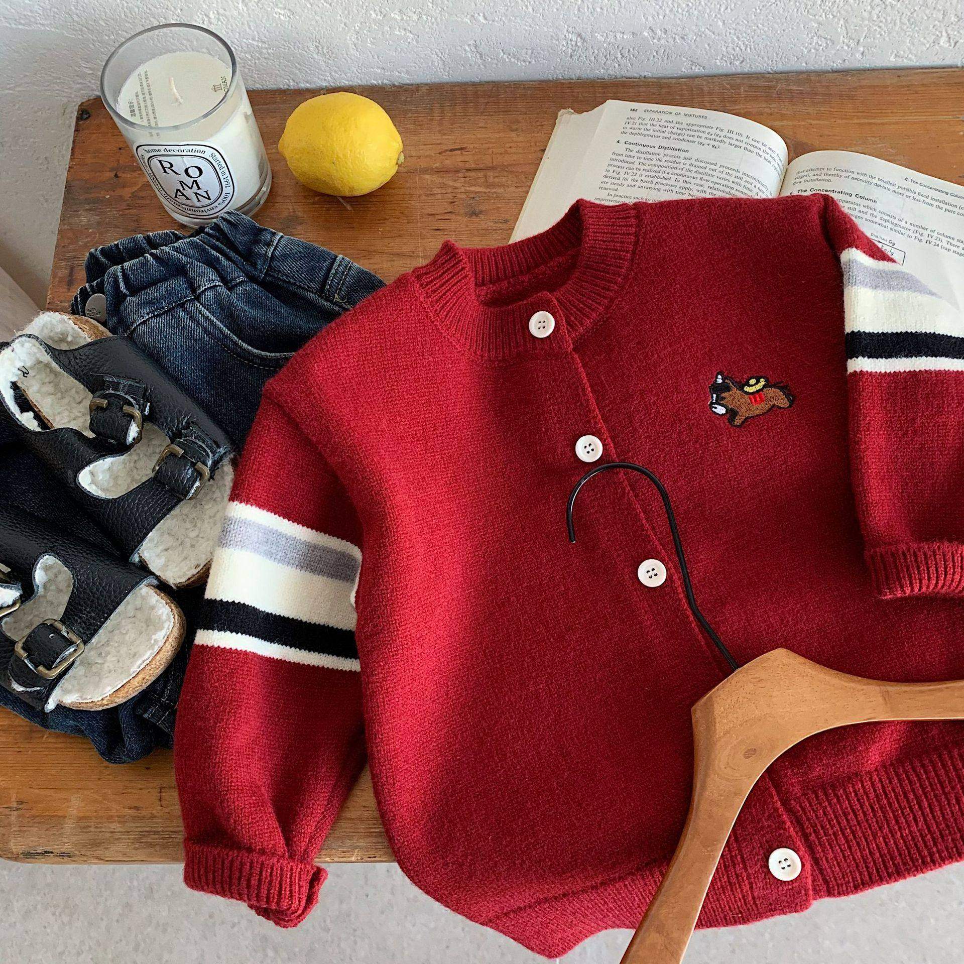 2025秋冬儿童红毛衣男童卡通小马刺绣针织开衫宝宝小童外套拜年服,童装/婴儿装/亲子装,毛衣/针织衫,淘宝优惠券,粉丝福利购,淘宝优惠卷