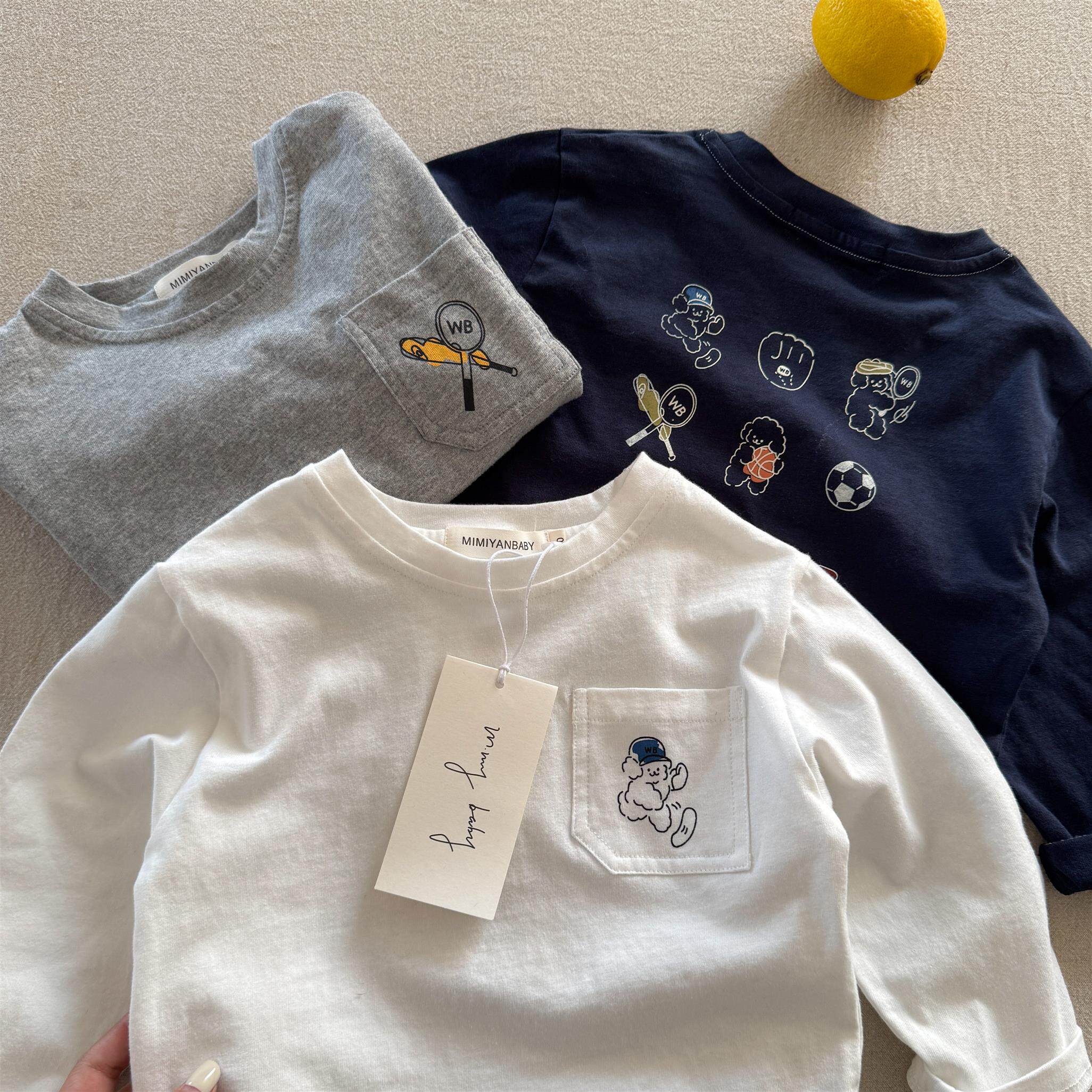 2026春款儿童长袖T恤男童卡通纯棉T宝宝小童打底衫大童内搭女洋气