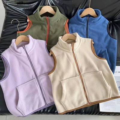 儿童摇粒绒马甲秋冬加绒加厚