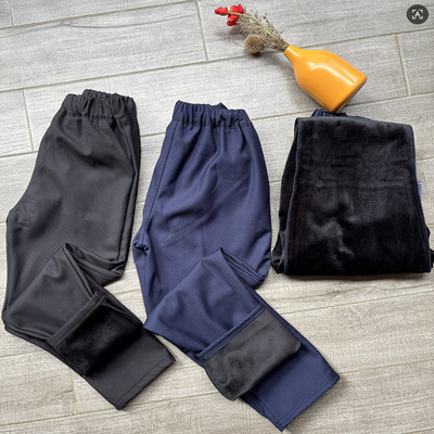 中小学生冬季加绒松紧腰西装裤