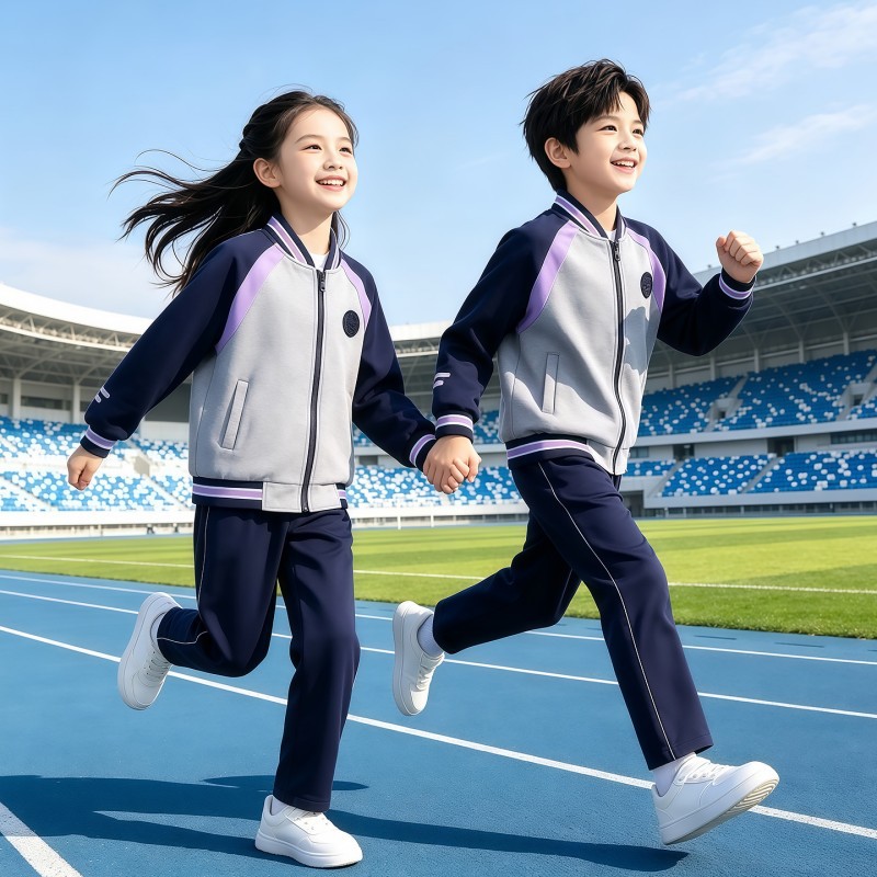 【辽宁沈阳市统一班校服】春秋小学生儿童运动开学季长袖三件套装 - 实物图