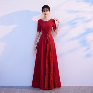 高端晚礼服裙女2026新款 大合唱演出服高级感气质名媛宴会主持2599