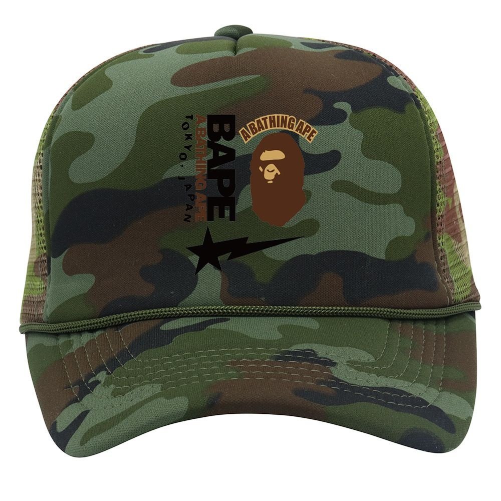 thumbnail for Bapesta Trucker Hat Unisex Couple Skateboard Street Sunshade Mesh Cap Baseball Cap Duckbill Cap