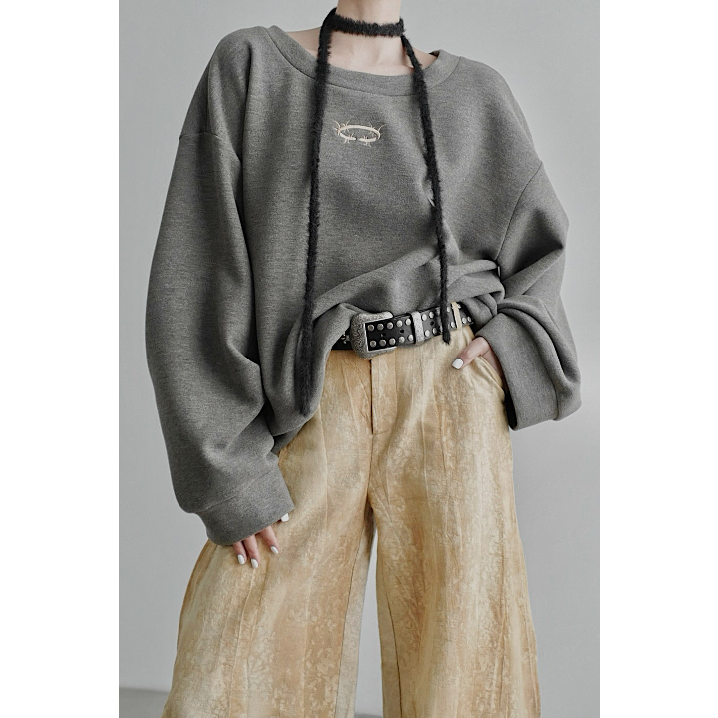 无以幻象大圆领大卫衣