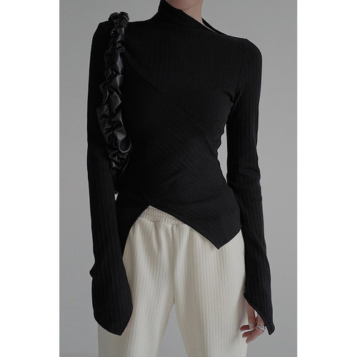 无以幻象绷带针织长袖打底衫