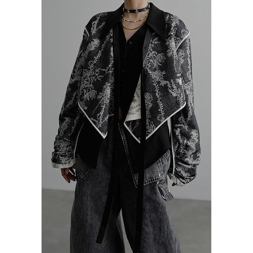 正反两穿交叉门襟长袖系带衬衫