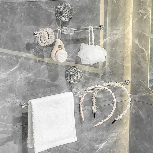 吸盘发箍收纳架发圈发饰头绳发夹卡头箍毛巾架子多功能壁挂架首饰