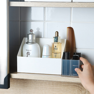 日系经典简约加高带六格分隔盒化妆品收纳盒可调节美妆珠宝盒