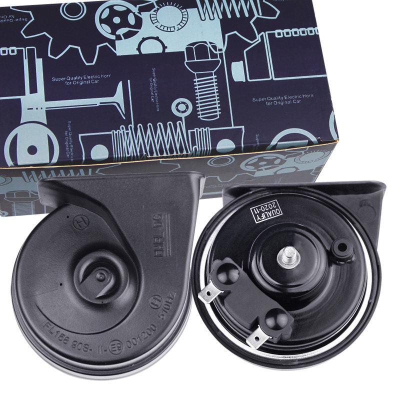 一体插口汽车蜗牛喇叭超响鸣笛12v带防水罩高低音宝马奥迪音