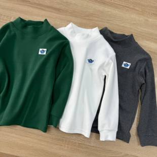 男童高领打底衫秋冬款儿童纯棉长袖上衣软糯中大童卫衣保暖内搭衫