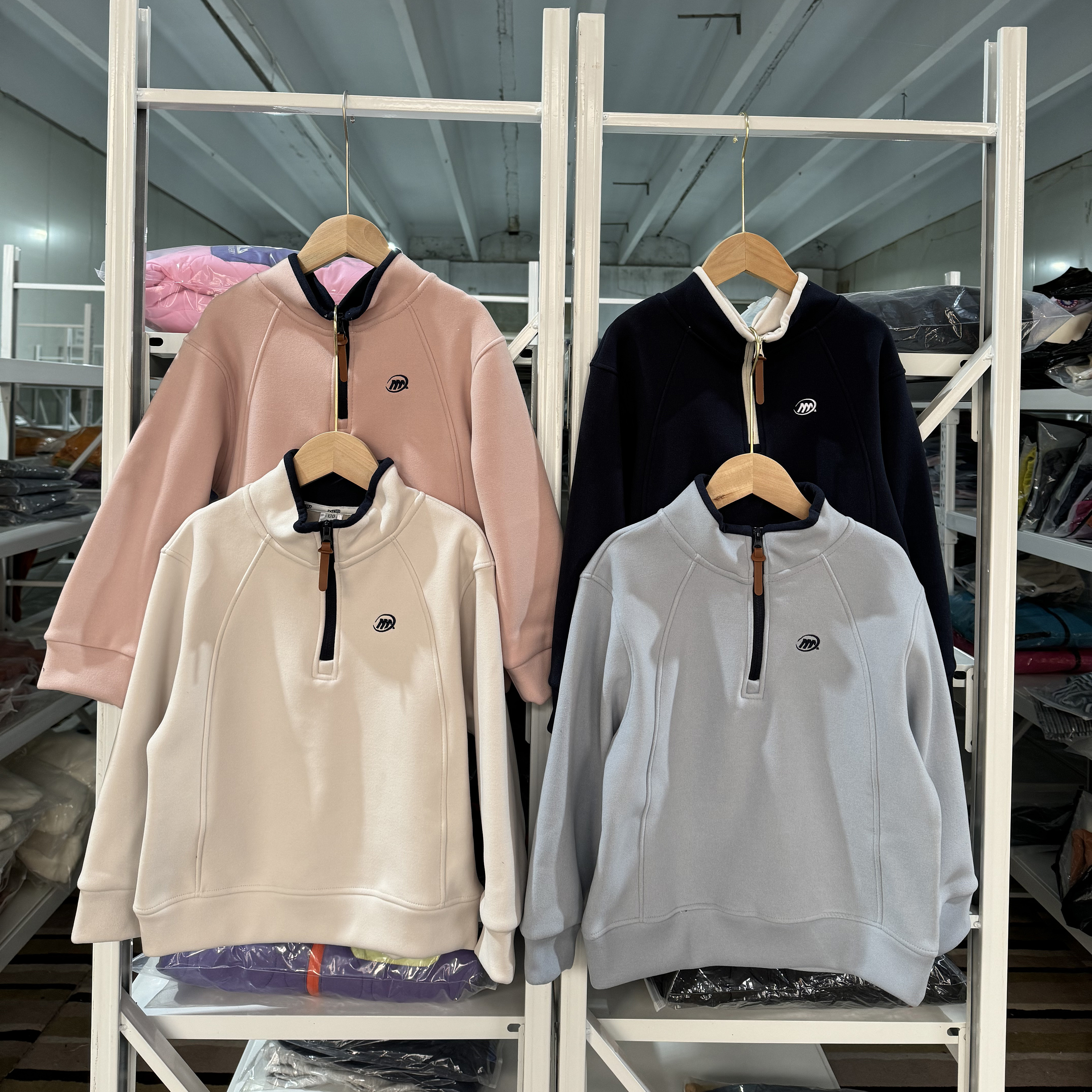 男女童户外半拉链立领保暖卫衣