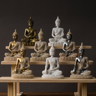 创意东南亚佛像摆件迷你禅意家居客厅玄关装饰树脂工艺装饰品