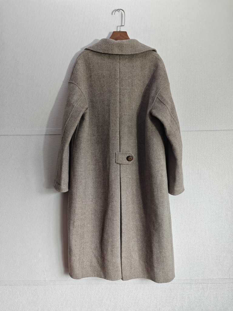 2025秋冬新款时尚百搭款双面长袖毛呢外套女宽松显瘦羊毛呢大衣潮