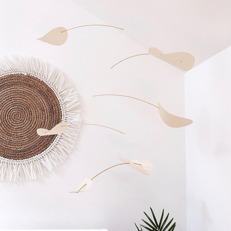 现货|丹麦Flensted Mobiles漂浮动动态雕塑北欧ins叶木片平衡吊饰