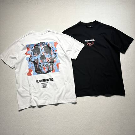 日单 NBHD SKULL C-TEE . SS 街头风男女骷髅涂鸦纯棉印花短袖T恤