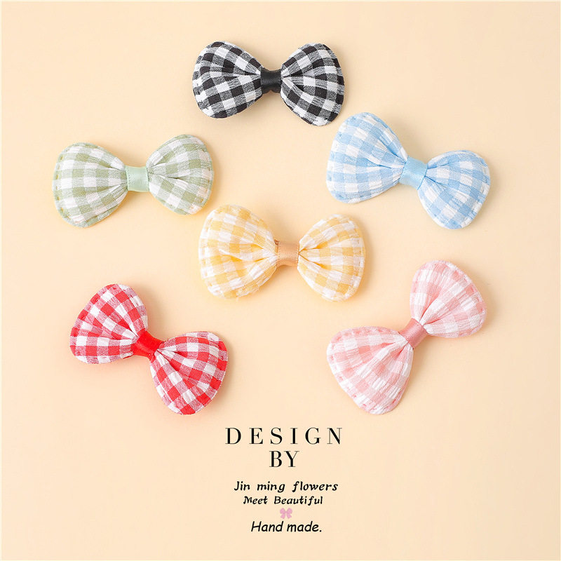 格子蝴蝶结充棉手工布艺半成品diy发饰袜子服装辅料胸针鞋服配件,居家布艺,珠子/钻饰/花朵等配饰,淘宝优惠券,粉丝福利购,淘宝优惠卷