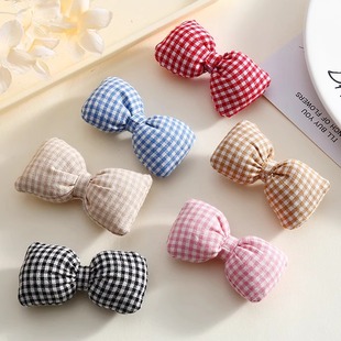 千鸟格蝴蝶结饰品配件礼服领结diy发饰头饰蝴蝶结立体包包装饰结