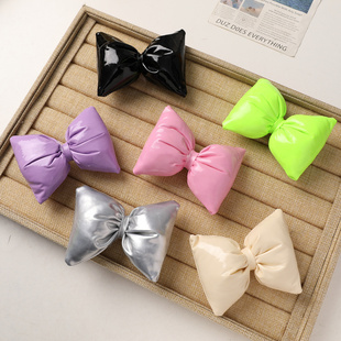 鞋 花服装 饰配饰 痛包鞋 彩色皮u亮面蝴蝶结充棉DIY手工发饰二次元