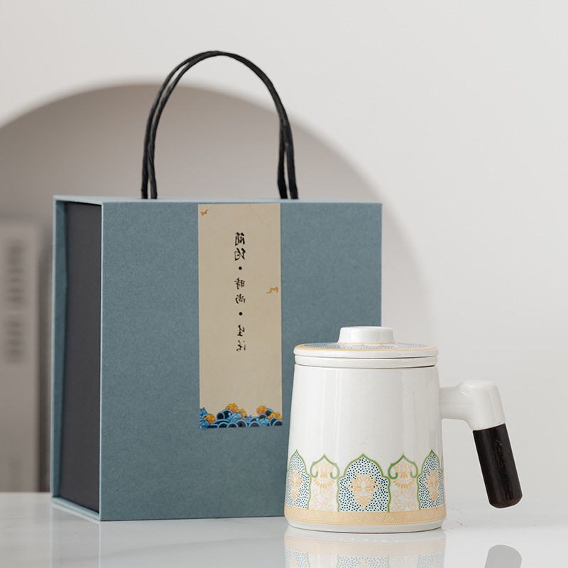 茶水分离泡茶杯陶瓷杯子马克杯