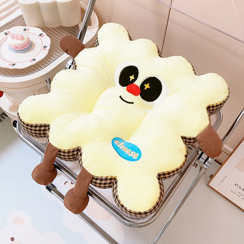 加厚毛绒饼干坐垫毛绒华夫饼垫子