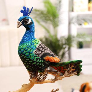 仿真鹦鹉毛绒玩具公仔金刚鹦鹉玩偶娃娃儿童宠物小鸟蓝孔雀绿孔雀