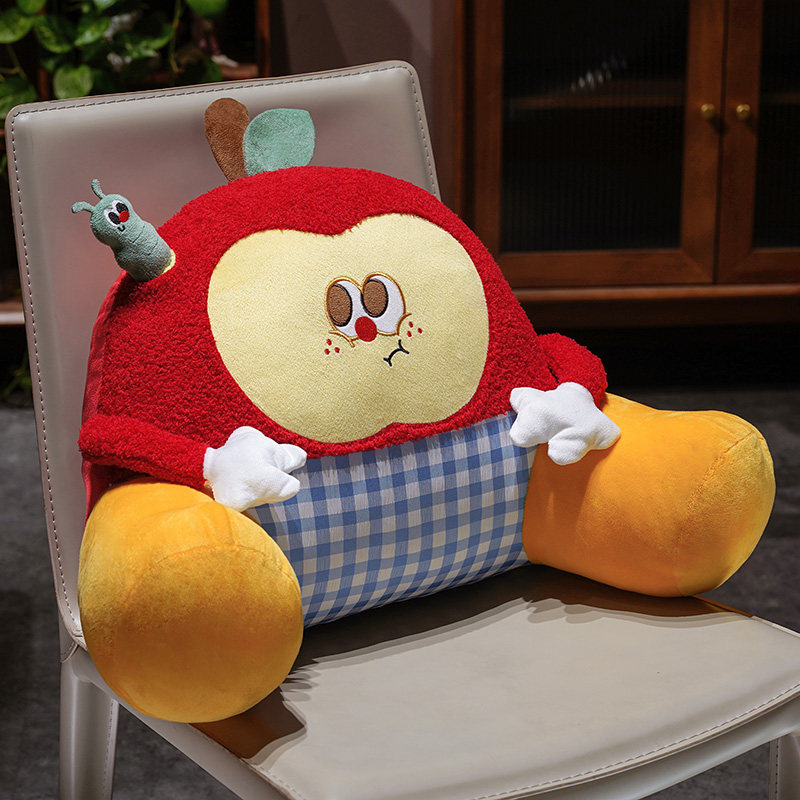 可爱苹果毛绒靠垫护腰靠枕卡通玩偶办公室椅子垫女生床上靠背腰枕,玩具/童车/益智/积木/模型,毛绒/玩偶/公仔/布艺类玩具,淘宝优惠券,粉丝福利购,淘宝优惠卷