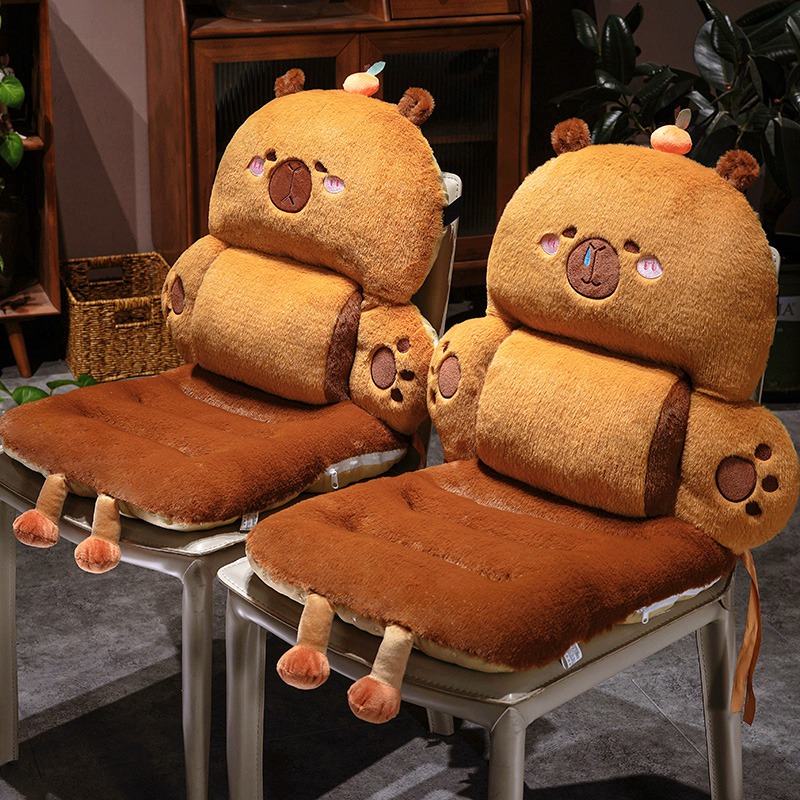委屈水豚坐垫屁垫办公室靠垫靠背