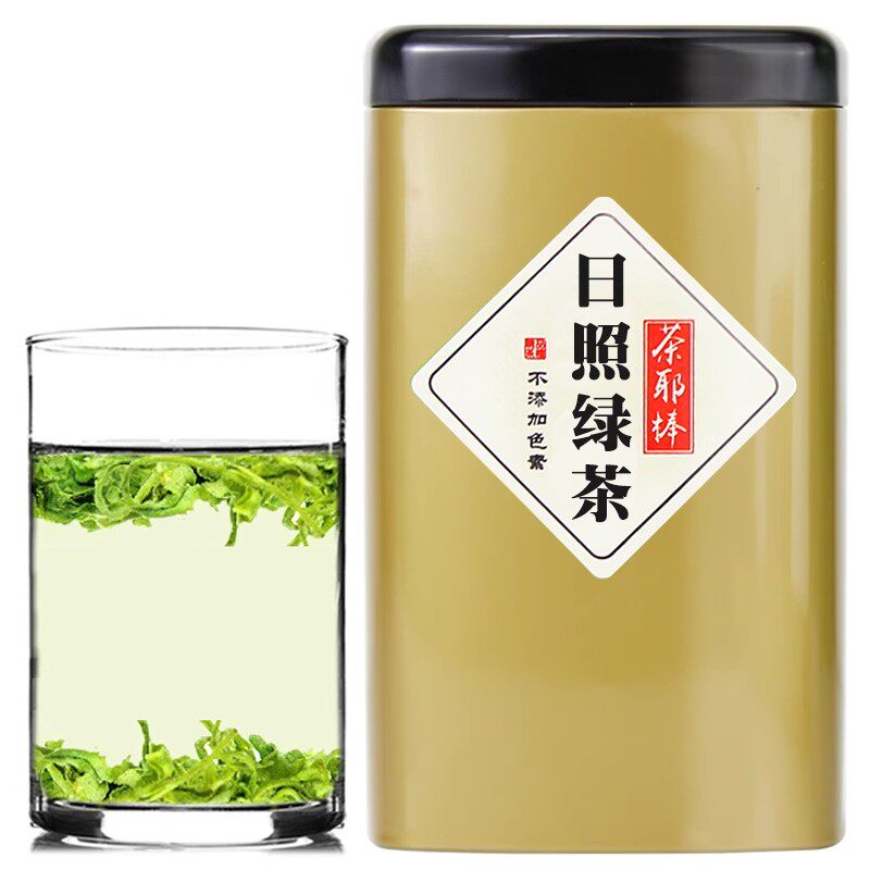 日照绿茶 2025新茶叶100g 板栗香浓香型耐泡 炒青茶盒装茶耶棒R85
