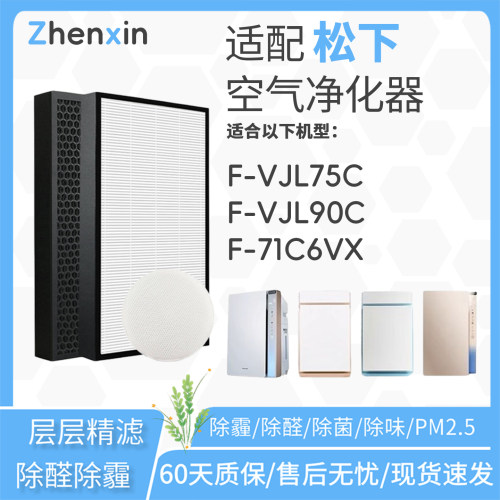 适配松下空气净化器滤芯F-VJL75C/ZJLD/ZJLP/71C6VX-N/A过滤网90C