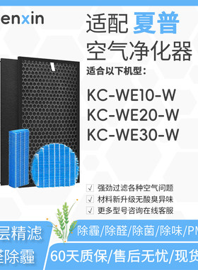 适配夏普sharp空气净化器KC-WE10/WE20/WE30-W过滤网KJFWE190/250
