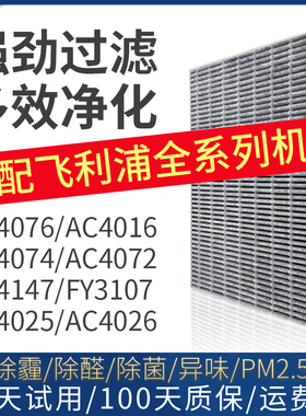 适配飞利浦空气净化器滤芯AC4076/4016/4074/4072滤网4147/FY3107