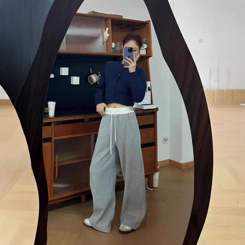 阔腿镰刀纯棉休闲裤鸡蛋韩国