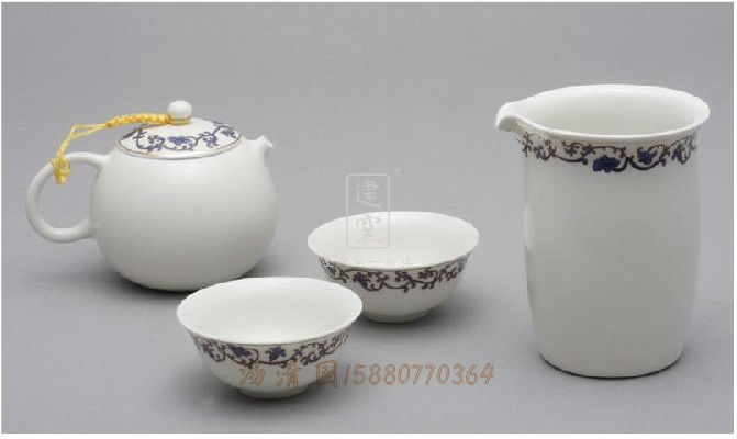 正品台湾建窑陶瓷茶具仿古青花1