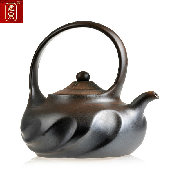 台湾长寿瓷养生烧水煮茶建窑陶壶