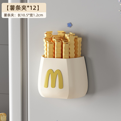薯条封口夹可爱卡通可磁吸冰箱上