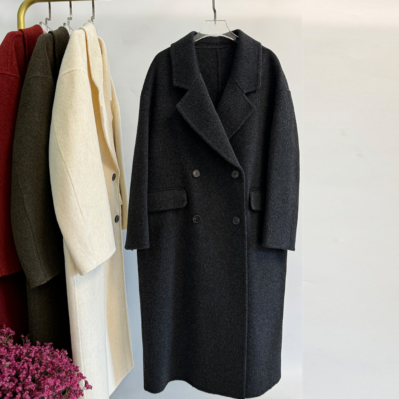 小个子双面羊绒大衣女2025年新款