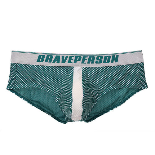 锦纶提花拼色低腰男士内裤