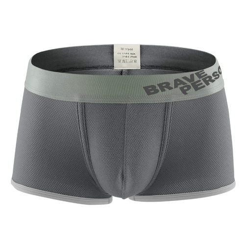 锦纶提花撞色包边明筋男士内裤