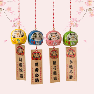 可爱室内红色达摩陶瓷挂件招福祈愿挂牌生日礼物