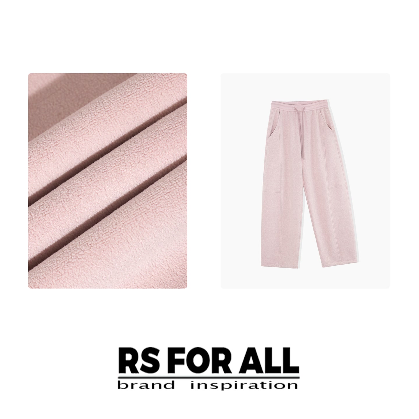 RS FOR ALL  绵羊毛抽绳松紧腰加绒休闲裤RSQJ1603