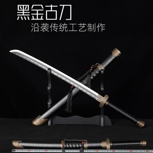 盗墓笔记张起灵金属锰钢黑金古刀户外防身cos武器道具刀剑未开刃