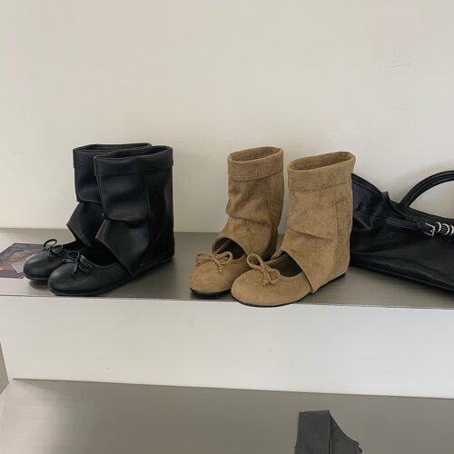 芭蕾舞鞋堆堆靴两穿时尚单鞋凉靴