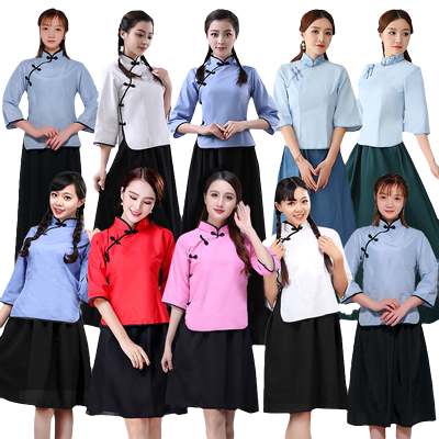 出租民国全棉学生长款五四女装