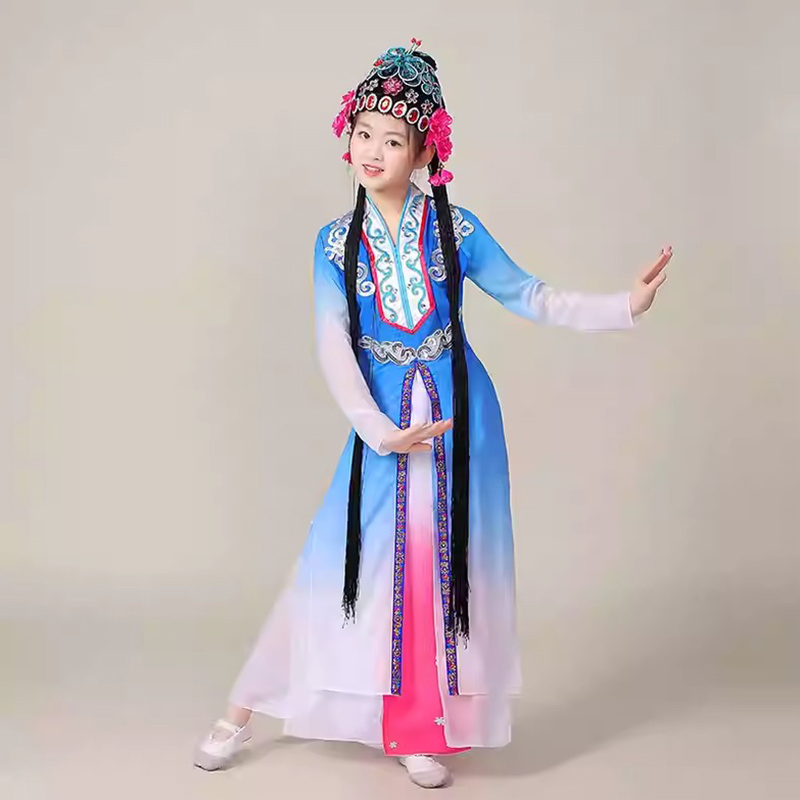 俏花旦儿童古典梨花颂舞蹈服戏服出租 京剧小花旦戏曲表演服租赁